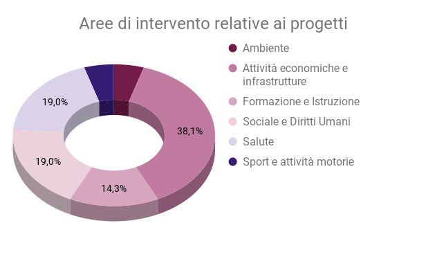 Aree di intervento relative ai progetti